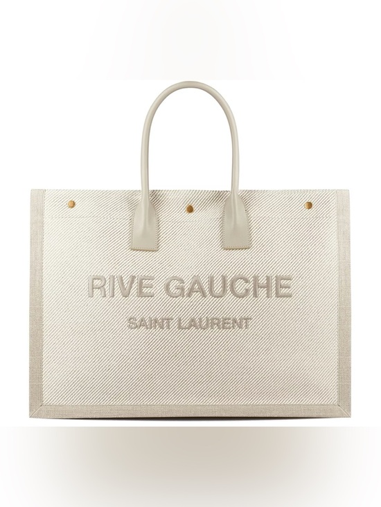 Saint Laurent Handbags - Saint Laurent Rive Gauche Cream Canvas Tote